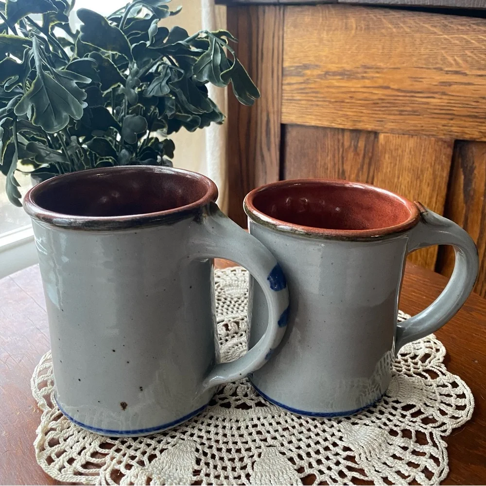 Blue and White Ceramic Mugs